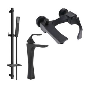 MEXEN/S - Estrella DQ02 Set umývadlové a vaňové batérie s príslušenstvom, čierna 72313DQ02-70 vyobraziť