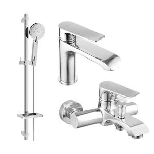 MEXEN/S - Pecos DQ40 Set umývadlové a vaňové batérie s príslušenstvom, chróm 72703DQ40-00 vyobraziť