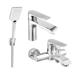 MEXEN/S - Pecos R62 Set umývadlové a vaňové batérie s príslušenstvom, chróm 72703R62-00 vyobraziť