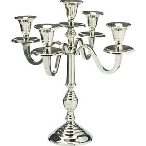 Kovový svietnik 5-ramenný 29x29x30 cm, farba strieborná, dekor 2 vyobraziť
