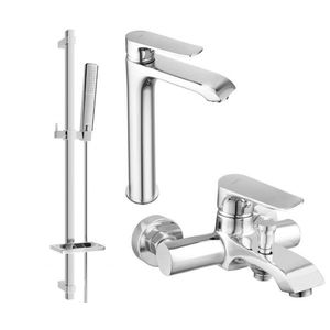 MEXEN/S - Pecos DQ72 Set umývadlové a vaňové batérie s príslušenstvom, chróm 72713DQ72-00 vyobraziť