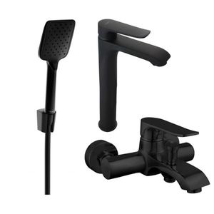 MEXEN/S - Pecos R62 Set umývadlové a vaňové batérie s príslušenstvom, čierna 72713R62-70 vyobraziť