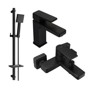 MEXEN/S - Mino DQ45 SET vaňová a umývadlová batéria, čierna 72403DQ45-70 vyobraziť