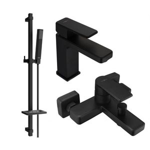 MEXEN/S - Mino DQ77 SET vaňová a umývadlová batéria, čierna 72403DQ77-70 vyobraziť