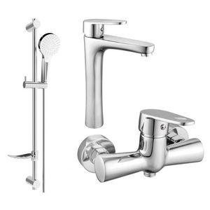MEXEN/S - Kama DF05 SET umývadlová batéria + sprchová s príslušenstvom, chróm 72514DF05-00 vyobraziť