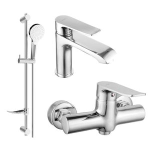 MEXEN/S - Pecos DF05 SET umývadlová batéria + sprchová s príslušenstvom, chróm 72704DF05-00 vyobraziť