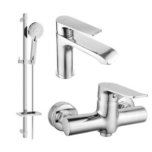 MEXEN/S - Pecos DQ40 SET umývadlová batéria + sprchová s príslušenstvom, chróm 72704DQ40-00 vyobraziť