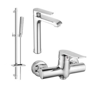 MEXEN/S - Pecos DQ72 SET umývadlová batéria + sprchová s príslušenstvom, chróm 72714DQ72-00 vyobraziť