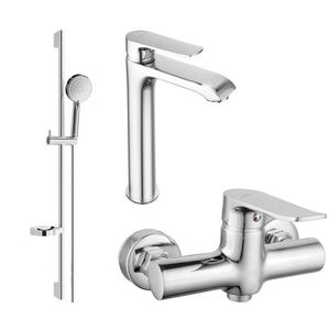 MEXEN/S - Pecos DS75 SET umývadlová batéria + sprchová s príslušenstvom, chróm 72714DS75-00 vyobraziť