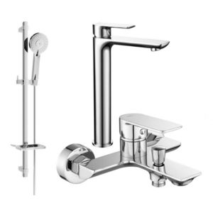 MEXEN/S - Alfa DQ40 Set umývadlové a vaňové batérie s príslušenstvom, chróm vyobraziť