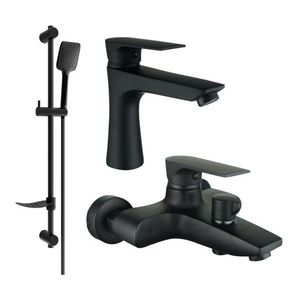 MEXEN/S - Axel DF62 Set umývadlové a vaňové batérie s príslušenstvom, čierna 73803DF62-70 vyobraziť