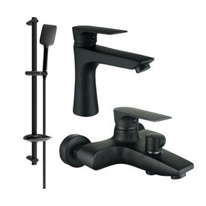MEXEN/S - Axel DB62 SET vaňová a umývadlová batéria, čierna 73803DB62-70 vyobraziť