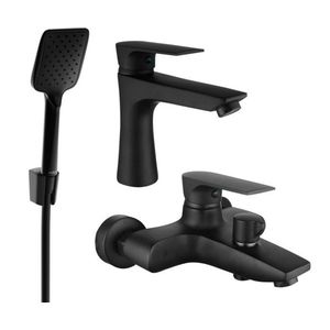 MEXEN/S - Axel R62 SET vaňová a umývadlová batéria, čierna 73803R62-70 vyobraziť