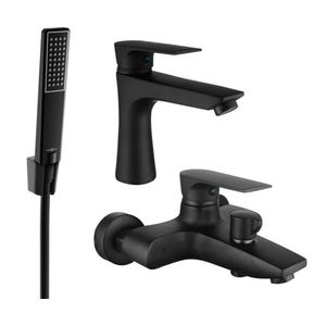 MEXEN/S - Axel R72 SET vaňová a umývadlová batéria, čierna 73803R72-70 vyobraziť