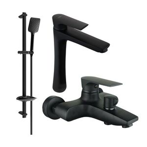 MEXEN/S - Axel DB62 vaňový set s umývadlovou batériou, čierna 73813DB62-70 vyobraziť