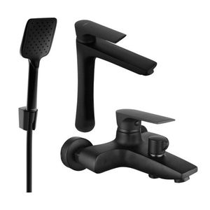 MEXEN/S - Axel R62 SET vaňová a umývadlová batéria, čierna 73813R62-70 vyobraziť