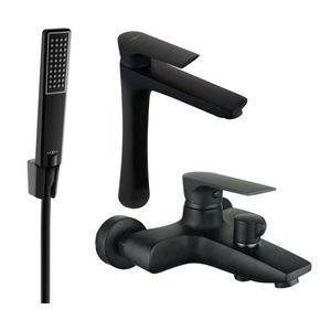 MEXEN/S - Axel R72 SET vaňová a umývadlová batéria, čierna 73813R72-70 vyobraziť