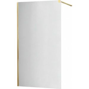 MEXEN/S - KIOTO Sprchová zástena WALK-IN 100x200 cm 8 mm, zlatá, zrkadlové sklo 800-100-101-50-50 vyobraziť