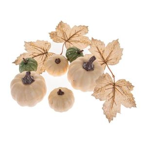Súprava jesenných dekorácií, tekvice a listy, 10 ks vyobraziť