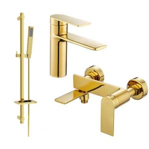 MEXEN/S - Zero SET umývadlová + vaňová batéria s príslušenstvom DQ02, zlatá 71103DQ02-50 vyobraziť