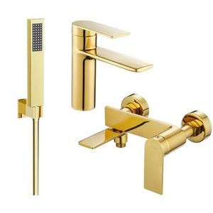 MEXEN/S - Zero SET umývadlová + vaňová batéria s príslušenstvom R02, zlatá 71103R02-50 vyobraziť