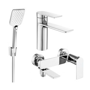 MEXEN/S - Zero SET umývadlová + vaňová batéria s príslušenstvom R62, chróm 71103R62-00 vyobraziť