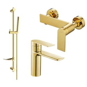 MEXEN/S - Zero SET umývadlová + sprchová batéria s príslušenstvom DF70, zlatá 71104DF70-50 vyobraziť