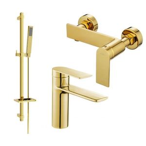 MEXEN/S - Zero SET umývadlová + sprchová batéria s príslušenstvom DQ02, zlatá 71104DQ02-50 vyobraziť