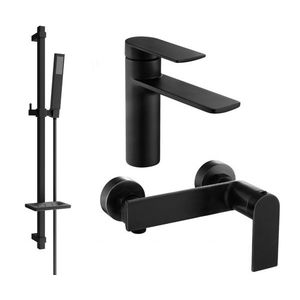 MEXEN/S - Zero SET umývadlová + sprchová batéria s príslušenstvom DQ02, čierna 71104DQ02-70 vyobraziť