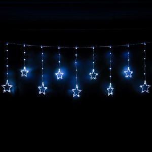 Svetelný vonkajší záves Stars, 200x60cm, LED, studená biela, časovač, 8 funkcií, na batérie, 200 cm vyobraziť