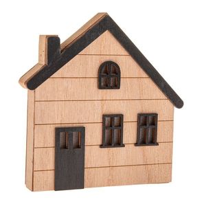 Drevený svietiaci domček na zavesenie/na postavenie, 15 x 15 x 3 cm vyobraziť