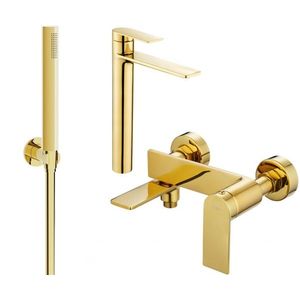 MEXEN/S - Zero SET umývadlová + vaňová batéria s príslušenstvom R70, zlatá 71113R70-50 vyobraziť