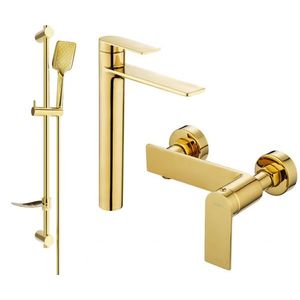 MEXEN/S - Zero SET umývadlová + sprchová batéria s príslušenstvom DF62, zlatá 71114DF62-50 vyobraziť