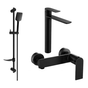 MEXEN/S - Zero SET umývadlová + sprchová batéria s príslušenstvom DF62, čierna 71114DF62-70 vyobraziť