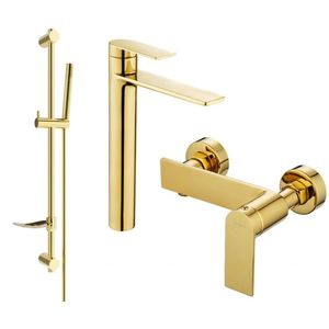 MEXEN/S - Zero SET umývadlová + sprchová batéria s príslušenstvom DF70, zlatá 71114DF70-50 vyobraziť