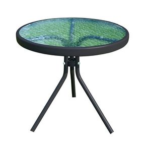 Záhradný stolík, čierna oceľ/tvrdené sklo, HABIR vyobraziť