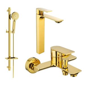 MEXEN/S - Alexa SET umývadlová + vaňová batéria s príslušenstvom DQ40, zlatá 71213DQ40-50 vyobraziť