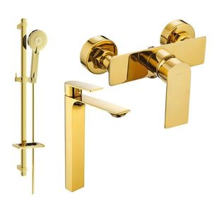 MEXEN/S - Alexa SET umývadlová + sprchová batéria s príslušenstvom DQ40, zlatá 71214DQ40-50 vyobraziť