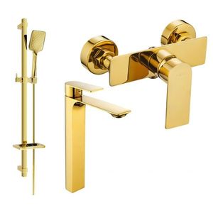 MEXEN/S - Alexa SET umývadlová + sprchová batéria s príslušenstvom DQ62, zlatá 71214DQ62-50 vyobraziť