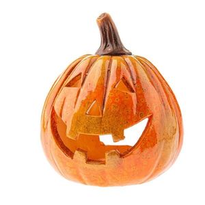 Jesenný keramický svietnik Tekvica s tvárou, 13 x 16 cm vyobraziť