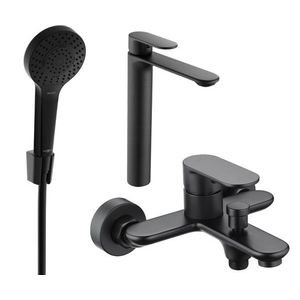 MEXEN/S - Milo R05 SET umývadlová batéria + vaňová s príslušenstvom, čierna 71313R05-70 vyobraziť