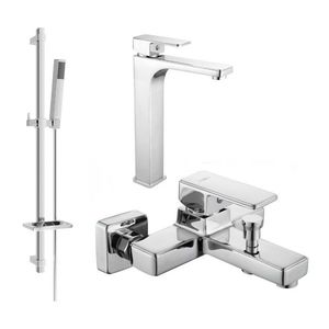 MEXEN/S - Cetus DQ77 Set umývadlovej a vaňovej batérie s príslušenstvom, chróm 744313DQ77-00 vyobraziť