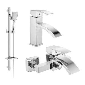 MEXEN/S - Libra DQ62 Set umývadlovej a vaňovej batérie s príslušenstvom, chróm 745103DQ62-00 vyobraziť