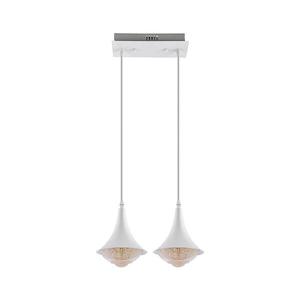 LED Luster na lanku 2xLED/9W/230V biela W-1008/2 LED vyobraziť