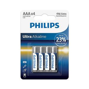 Philips LR03E4B/10 - 4 ks Alkalická batéria AAA ULTRA ALKALINE 1, 5V 1250mAh Phil-LR03E4B/10 vyobraziť