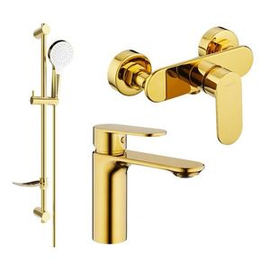 MEXEN/S - Milo DF05 Set umývadlová a sprchová batéria s príslušenstvom, zlato 71304DF05-50 vyobraziť
