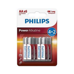 Philips LR6P6BP/10 - 6 ks Alkalická batéria AA POWER ALKALINE 1, 5V 2600mAhV Phil-LR6P6BP/10 vyobraziť