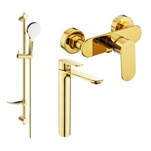 MEXEN/S - Milo DF05 Set umývadlová a sprchová batéria s príslušenstvom, zlato 71314DF05-50 vyobraziť