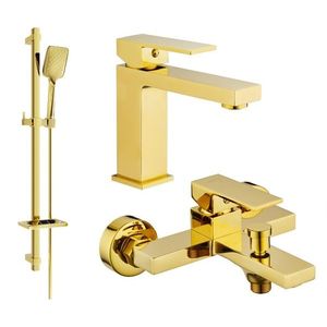 MEXEN/S - Uno DQ62 Set umývadlovej a vaňovej batérie s príslušenstvom, zlato 71403DQ62-50 vyobraziť