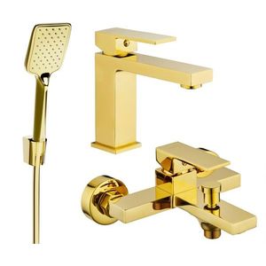 MEXEN/S - Uno R62 Set umývadlovej a vaňovej batérie s príslušenstvom, zlato 71403R62-50 vyobraziť